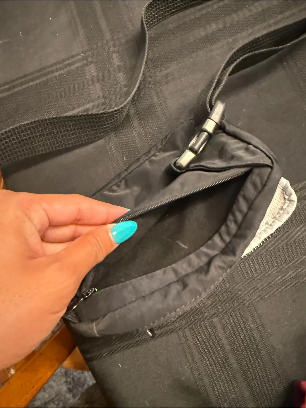 Nike Black Crossbody Waist Bag with Silver Zippers